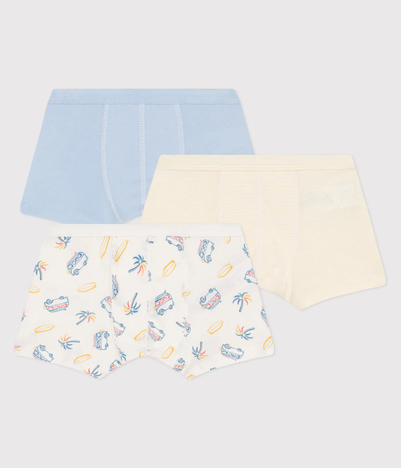 Petit Bateau Unterhosen, Boxershorts*3er-Set Kinder-Boxershorts aus Baumwolle mit überzogenem Bund mit Minibus-Motiv variante 1