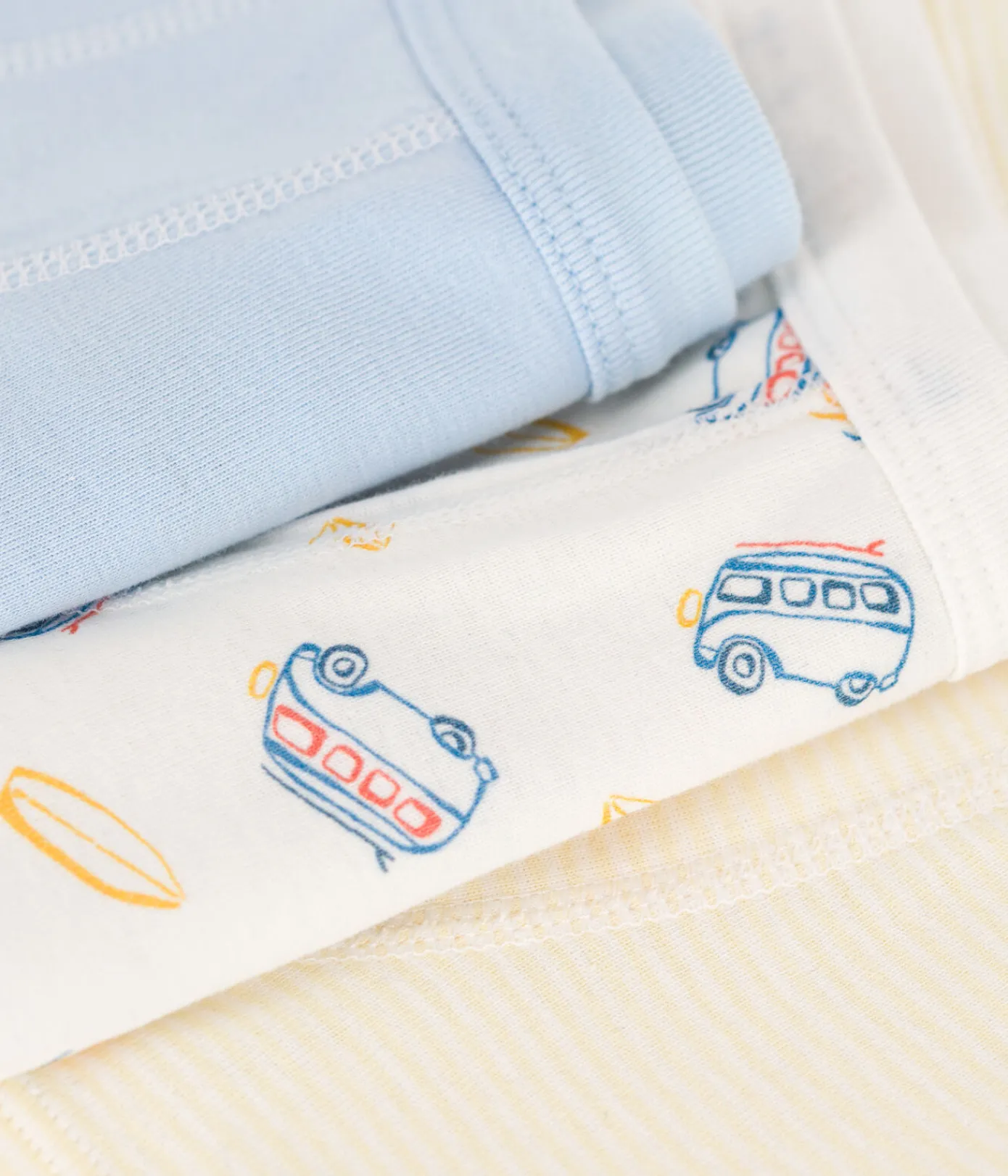 Petit Bateau Unterhosen, Boxershorts*3er-Set Kinder-Boxershorts aus Baumwolle mit überzogenem Bund mit Minibus-Motiv variante 1