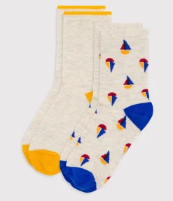 Petit Bateau Socken, Hausschuhe*2er-Set Kinder-Kniestrümpfe aus Baumwolle mit Schiffmotiv variante 1