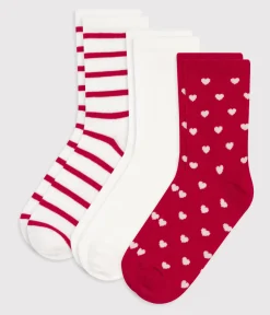Petit Bateau Socken, Strumpfhosen*3er-Set Kinder-Kniestrümpfe aus Baumwolle mit Herzmotiv variante 1