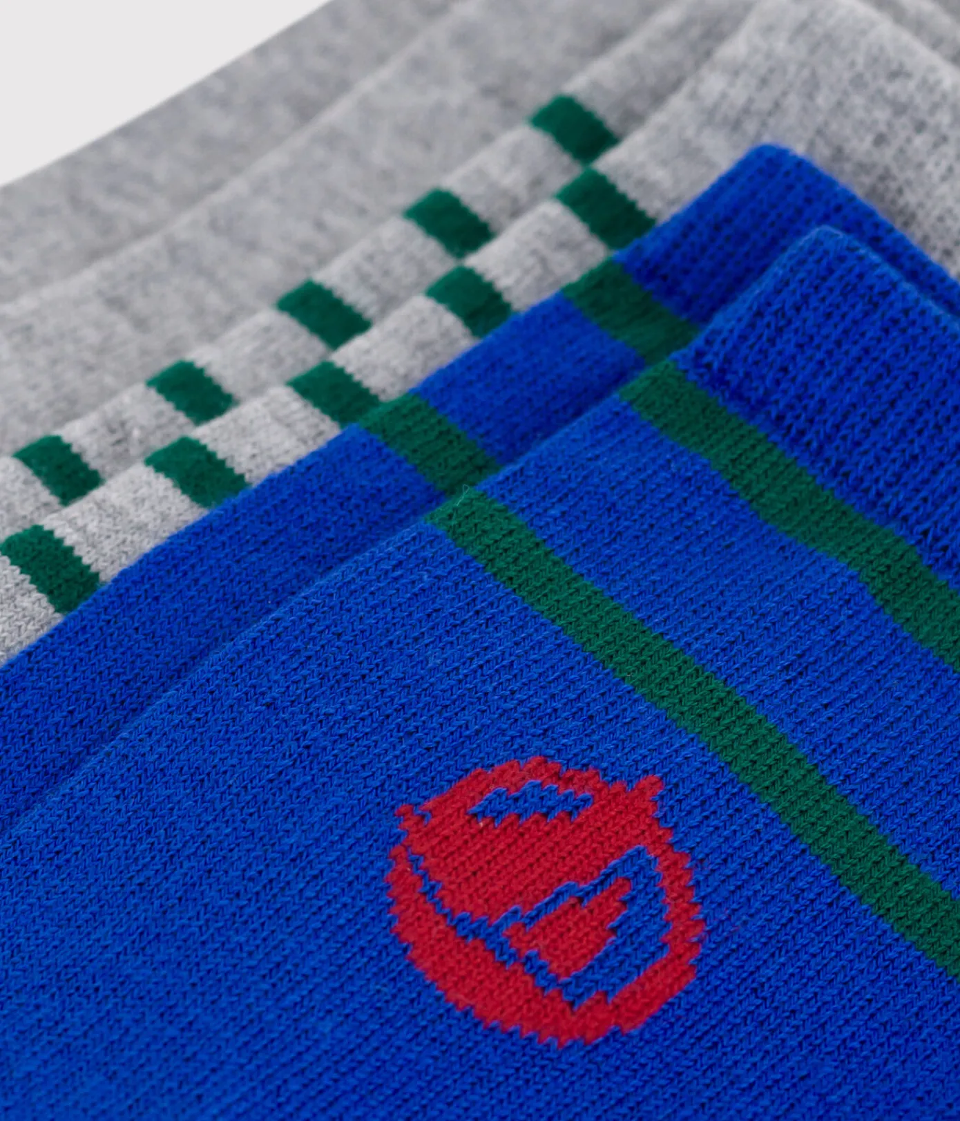 Petit Bateau Socken, Hausschuhe*3er-Set Kinder-Kniestrümpfe aus Baumwolle mit Streifen und Logo variante 1