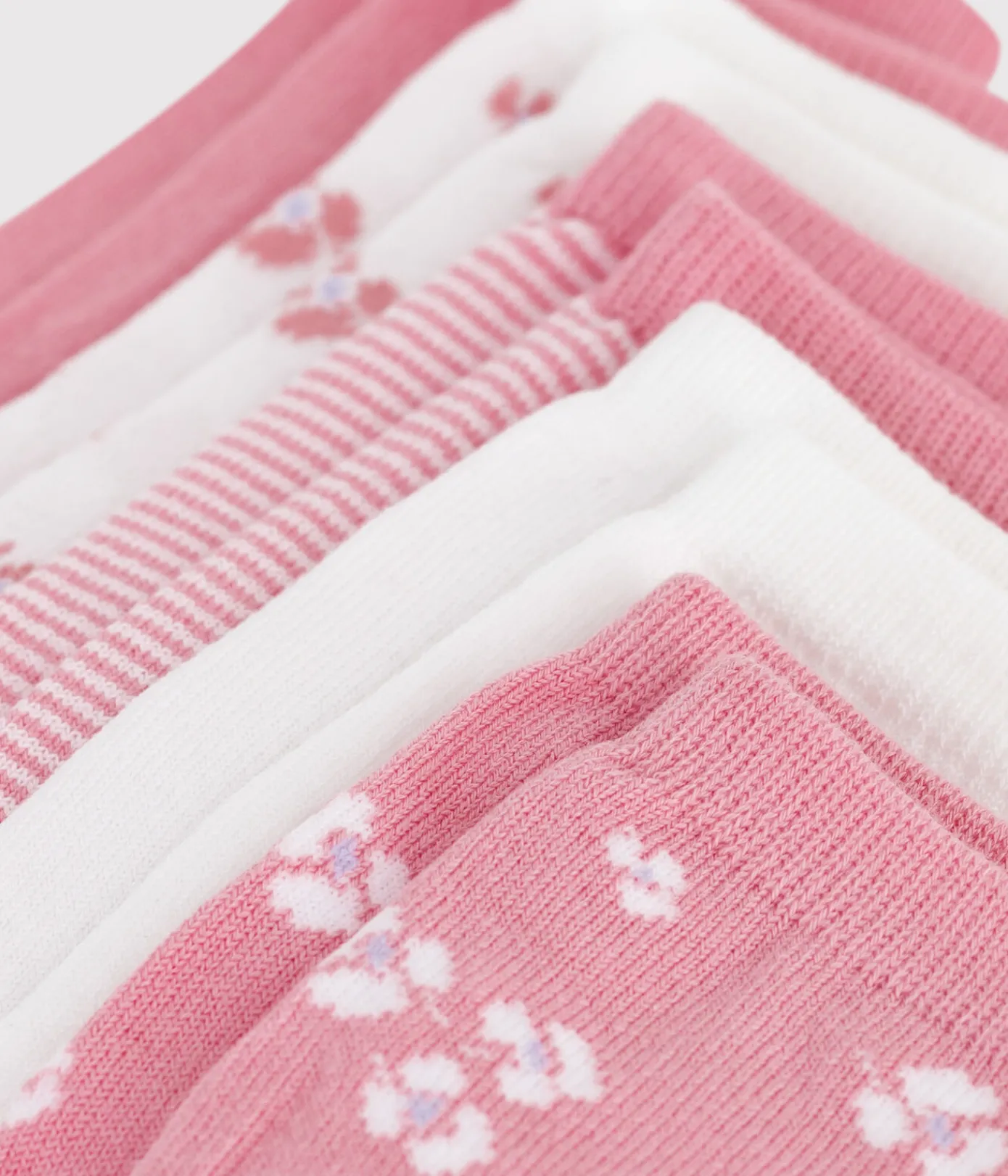 Petit Bateau Socken, Strumpfhosen*5er-Set Kinder-Kniestrümpfe aus einfarbiger Baumwolle mit Blumenmotiv variante 1