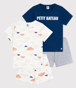 Petit Bateau Schlafanzüge, Pyjamas*2er-Set Kinder-Kurzpyjamas aus Baumwolle variante 1