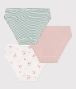 Petit Bateau Unterhosen, Shortys*3er-Set Kinderslips aus Baumwolle mit Blumenmotiv variante 1