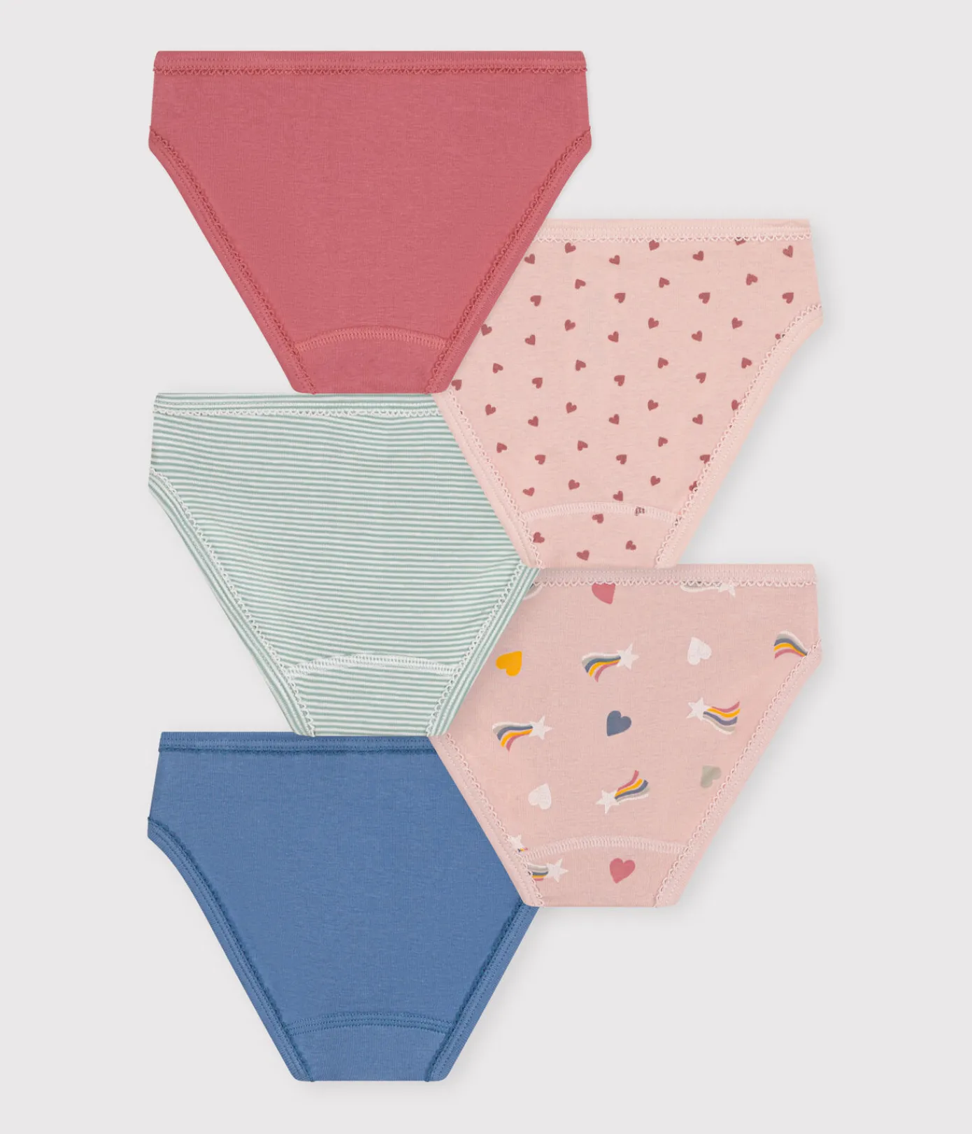 Petit Bateau Unterhosen, Shortys*5er-Set Kinder-Slips aus Baumwolle mit Herzmotiv variante 1