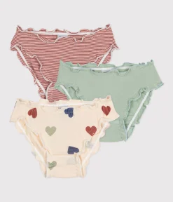 Petit Bateau Unterhosen, Shortys*3er-Set Kinder-Slips aus Baumwolle mit Rüschen variante 1