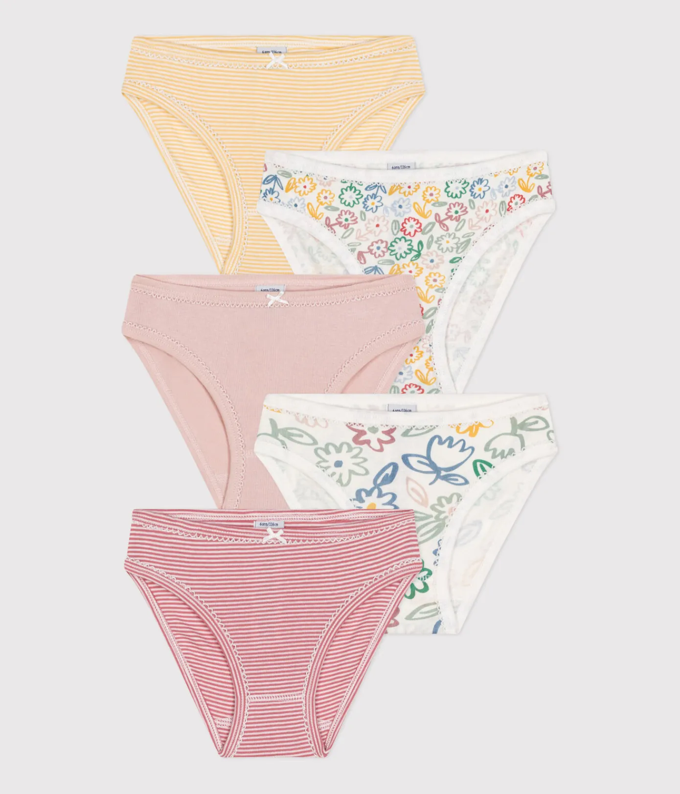 Petit Bateau Unterhosen, Shortys*5er-Set Kinder-Slips aus Baumwolle mit Blumenmotiv variante 1