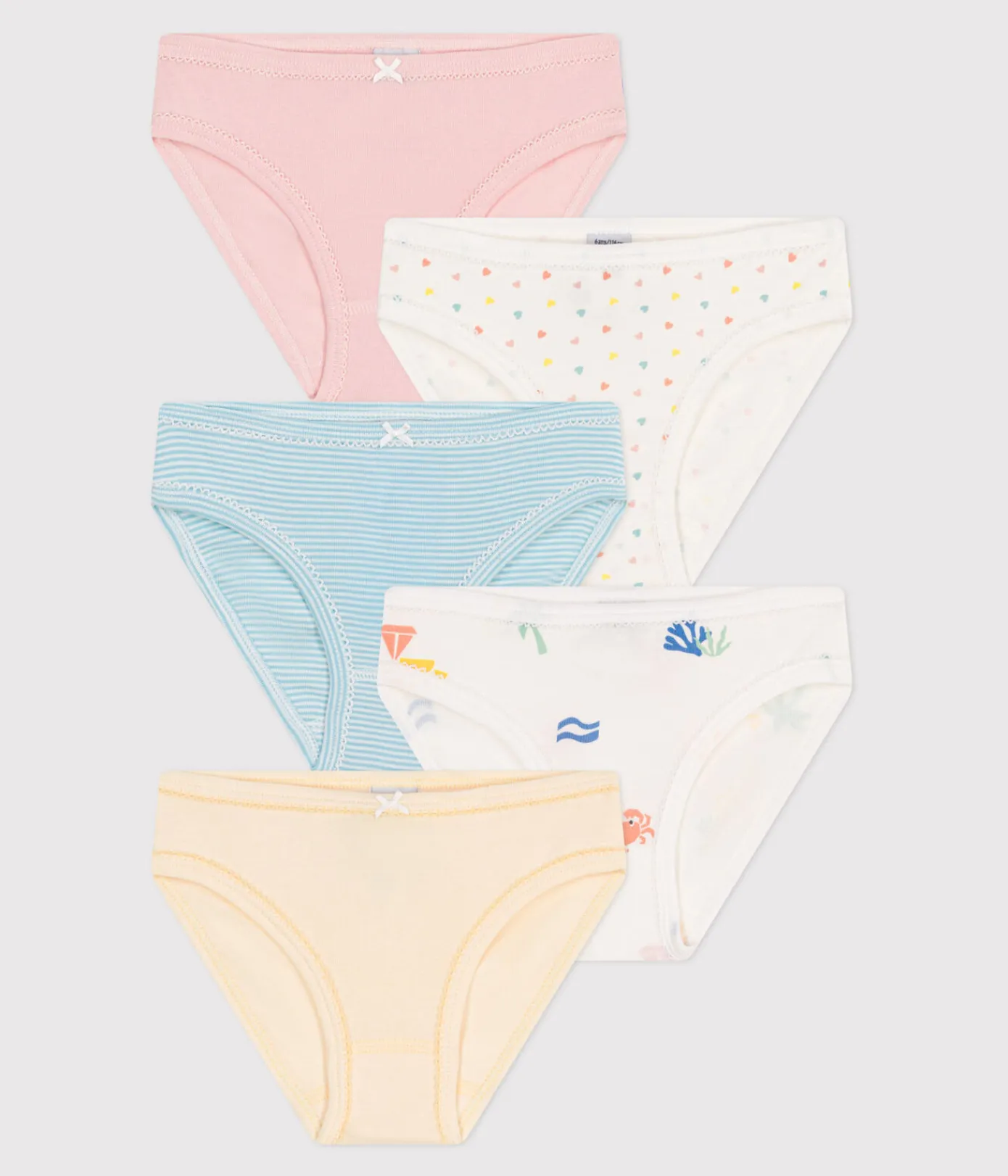 Petit Bateau Unterhosen, Shortys*5er-Set Kinder-Slips aus bedruckter Baumwolle variante 1