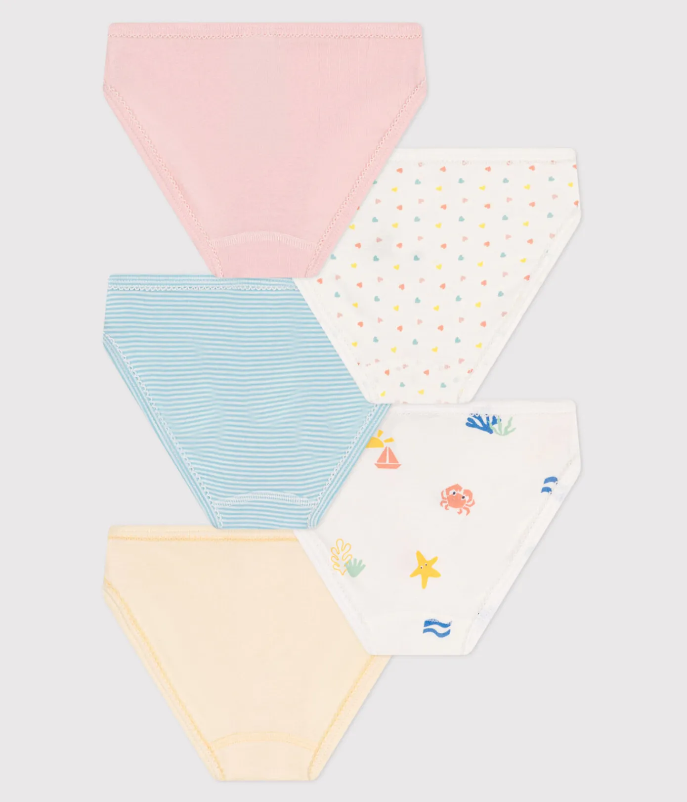 Petit Bateau Unterhosen, Shortys*5er-Set Kinder-Slips aus bedruckter Baumwolle variante 1