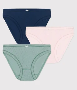 Petit Bateau Unterhosen, Shortys*3er-Set Kinder-Slips aus einfarbiger Baumwolle variante 1