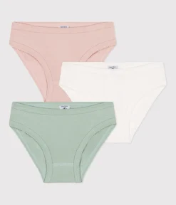 Petit Bateau Unterhosen, Shortys*3er-Set Kinder-Slips aus einfarbiger Baumwolle variante 1