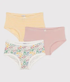 Petit Bateau Unterhosen, Shortys*3er-Set Kinder-Slips High Waist aus Baumwolle mit Blumenmotiv variante 1