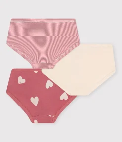 Petit Bateau Unterhosen, Shortys*3er-Set Kinder-Slips High-Waist aus Baumwolle mit Herzmotiv variante 1