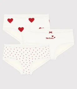 Petit Bateau Unterhosen, Shortys*3er-Set Kinder-Slips High-Waist aus Baumwolle mit Herzmotiv variante 1