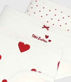 Petit Bateau Unterhosen, Shortys*3er-Set Kinder-Slips High-Waist aus Baumwolle mit Herzmotiv variante 1