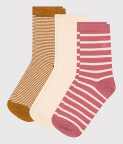 Petit Bateau Socken, Strumpfhosen*3er-Set Kinder-Socken aus gestreifter Baumwolle variante 1
