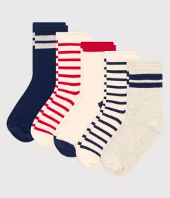 Petit Bateau Socken, Hausschuhe|Socken, Strumpfhosen*5er-Set Kindersocken blau, weiß, rot für Jungen und Mädchen variante 1