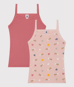 Petit Bateau Unterhemden, Tanktops|T-Shirts, Tops, Oberteile*2er-Set Kinder-Spaghetti-Tops aus Baumwolle mit Herzmotiv variante 1