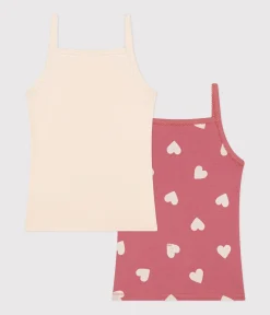 Petit Bateau Unterhemden, Tanktops|T-Shirts, Tops, Oberteile*2er-Set Kinder-Spaghetti-Tops aus Baumwolle mit Herzmotiv variante 1