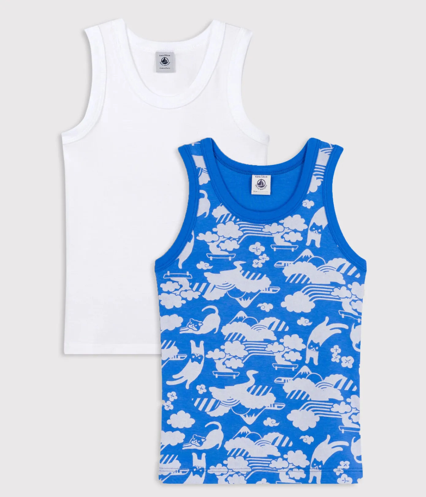 Petit Bateau Unterhemden, Tanktops|T-Shirts, Poloshirts, Hemden*2er-Set Kinder-Tanktops aus Baumwolle variante 1