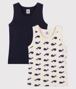 Petit Bateau Unterhemden, Tanktops|T-Shirts, Poloshirts, Hemden*2er-Set Kinder-Unterhemden aus Baumwolle mit Wal-Motiv variante 1