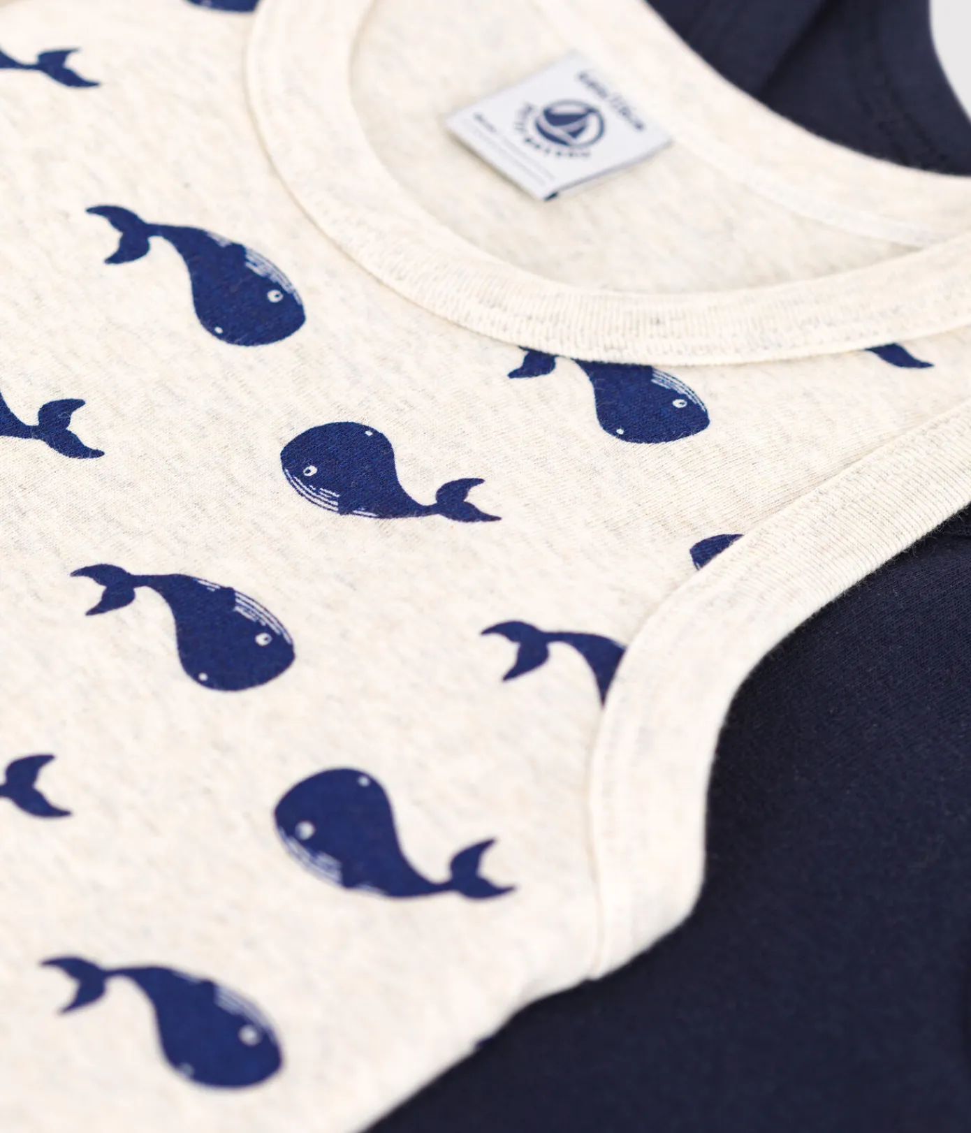 Petit Bateau Unterhemden, Tanktops|T-Shirts, Poloshirts, Hemden*2er-Set Kinder-Unterhemden aus Baumwolle mit Wal-Motiv variante 1