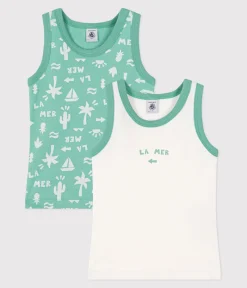 Petit Bateau Unterhemden, Tanktops|T-Shirts, Poloshirts, Hemden*2er-Set Kinder-Unterhemden aus bedruckter Baumwolle variante 1