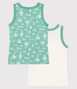 Petit Bateau Unterhemden, Tanktops|T-Shirts, Poloshirts, Hemden*2er-Set Kinder-Unterhemden aus bedruckter Baumwolle variante 1