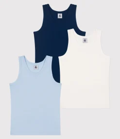 Petit Bateau Unterhemden, Tanktops|T-Shirts, Poloshirts, Hemden*3er-Set Kinder-Unterhemden aus einfarbiger Baumwolle variante 1