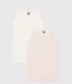Petit Bateau Unterhemden, Tanktops|T-Shirts, Tops, Oberteile*2er-Set Kinder-Unterhemden aus Baumwolle mit Blumenmuster variante 1