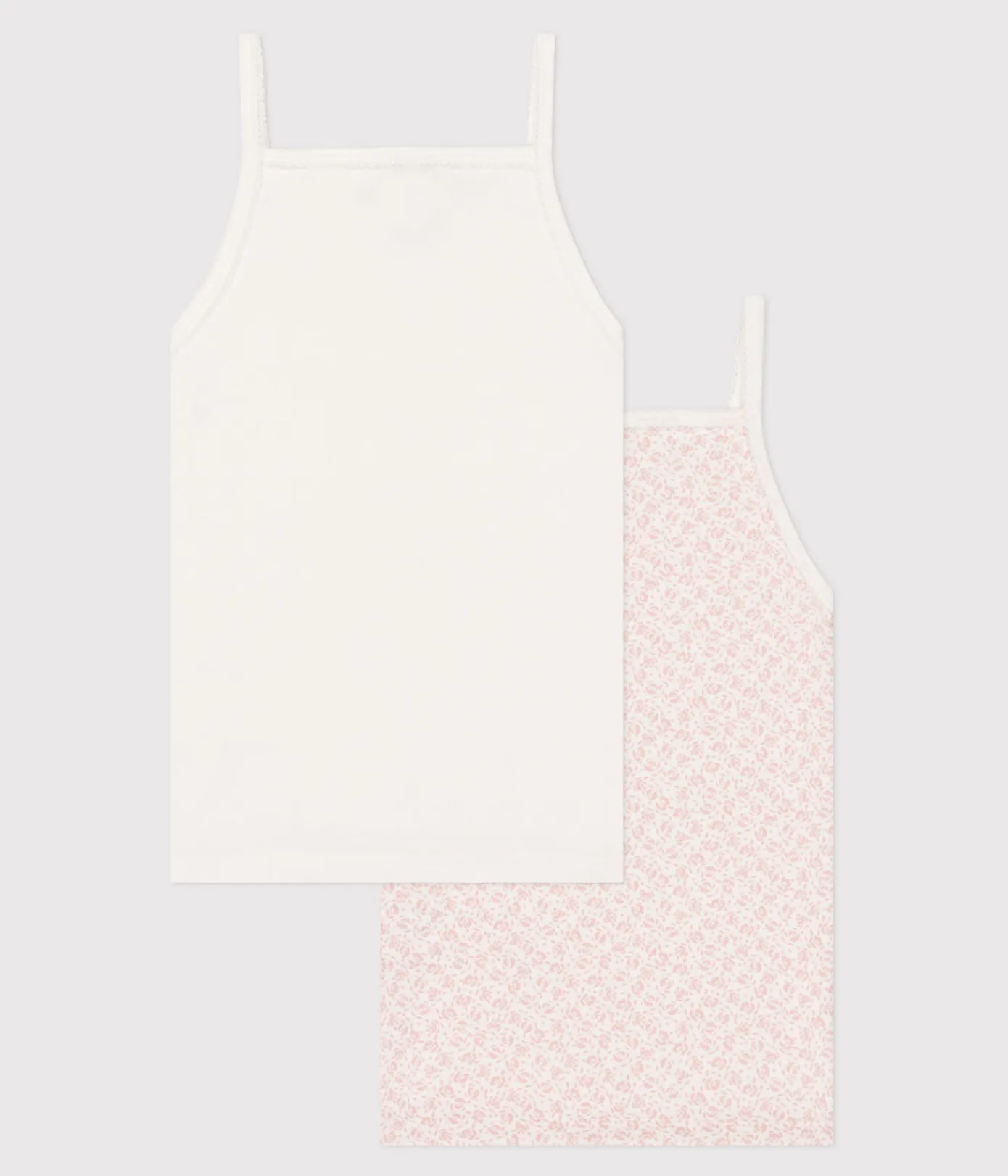 Petit Bateau Unterhemden, Tanktops|T-Shirts, Tops, Oberteile*2er-Set Kinder-Unterhemden aus Baumwolle mit Blumenmuster variante 1