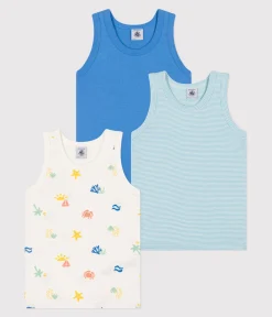 Petit Bateau Unterhemden, Tanktops|T-Shirts, Poloshirts, Hemden*3er-Set Kinder-Unterhemden aus bedruckter Baumwolle variante 1