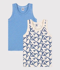 Petit Bateau Unterhemden, Tanktops|T-Shirts, Poloshirts, Hemden*2er-Set Kinder-Unterhemden aus Baumwolle mit Paris-Motiv variante 1