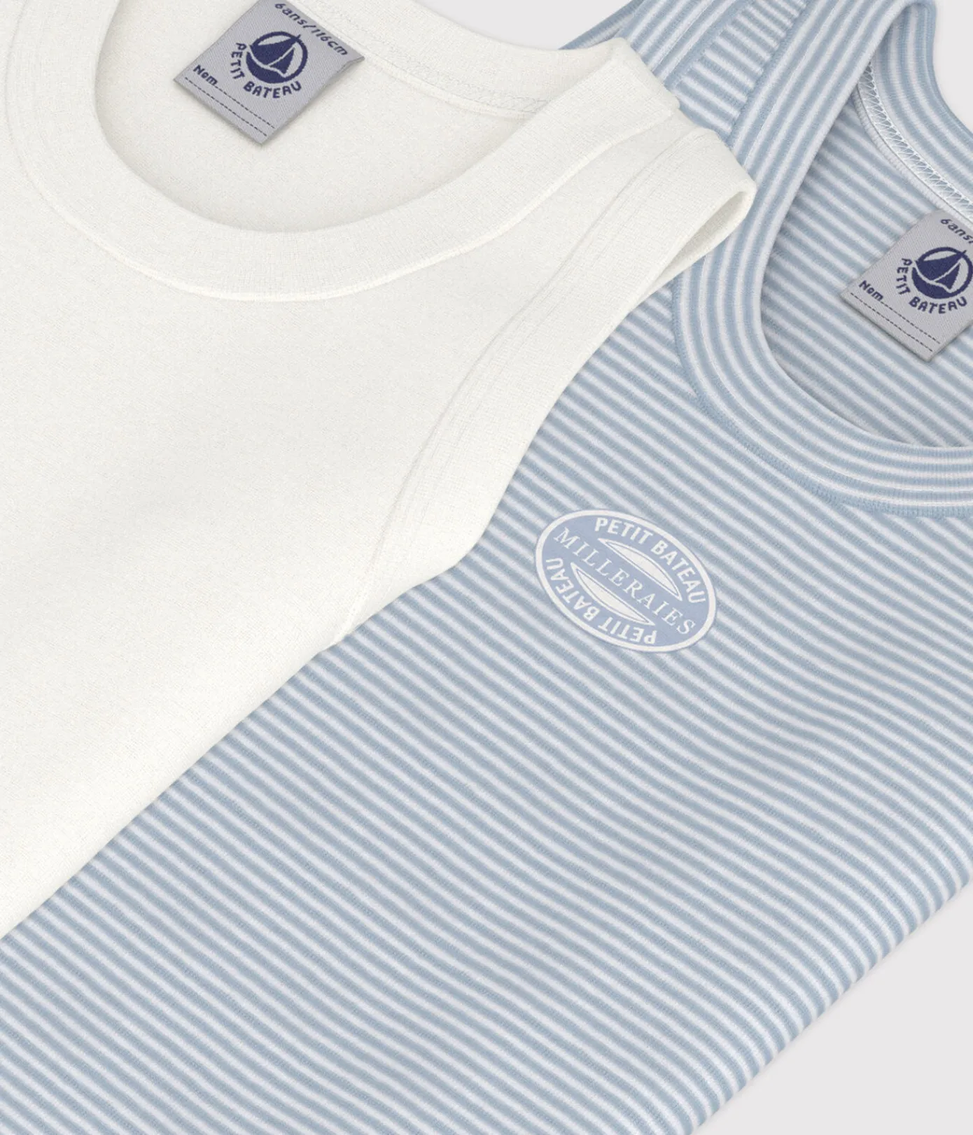 Petit Bateau Unterhemden, Tanktops|T-Shirts, Poloshirts, Hemden*2er-Set Kinder-Unterhemden aus Baumwolle variante 1