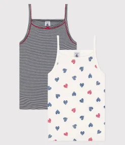 Petit Bateau Unterhemden, Tanktops|T-Shirts, Tops, Oberteile*2er-Set Kinder-Unterhemden aus Baumwolle mit Herzmotiv variante 1