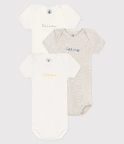 Petit Bateau Bodys*3er-Set kurzärmelige Baby-Bodys aus Baumwolle mit kleinen Herzen variante 1