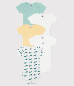 Petit Bateau Bodys*5er-Set kurzärmelige Baby-Bodys aus Baumwolle mit Wal-Motiv variante 1