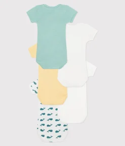 Petit Bateau Bodys*5er-Set kurzärmelige Baby-Bodys aus Baumwolle mit Wal-Motiv variante 1