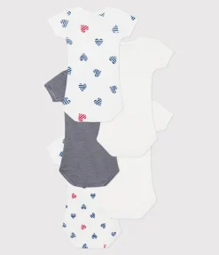 Petit Bateau Bodys*5er-Set kurzärmelige Baby-Bodys aus Baumwolle mit gestreiftem Herz-Motiv variante 1