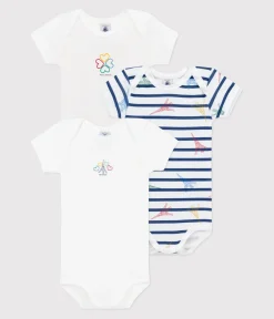Petit Bateau Bodys*3er-Set kurzärmelige Baby-Bodys aus Baumwolle mit Paris-Motiv variante 1