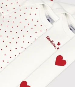 Petit Bateau Bodys*3er-Set kurzärmelige Baby-Bodys aus Baumwolle mit Herzmuster variante 1