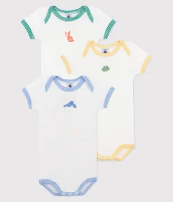Petit Bateau Bodys*3er-Set kurzärmelige Baby-Bodys aus Baumwolle mit Tiermotiv variante 1