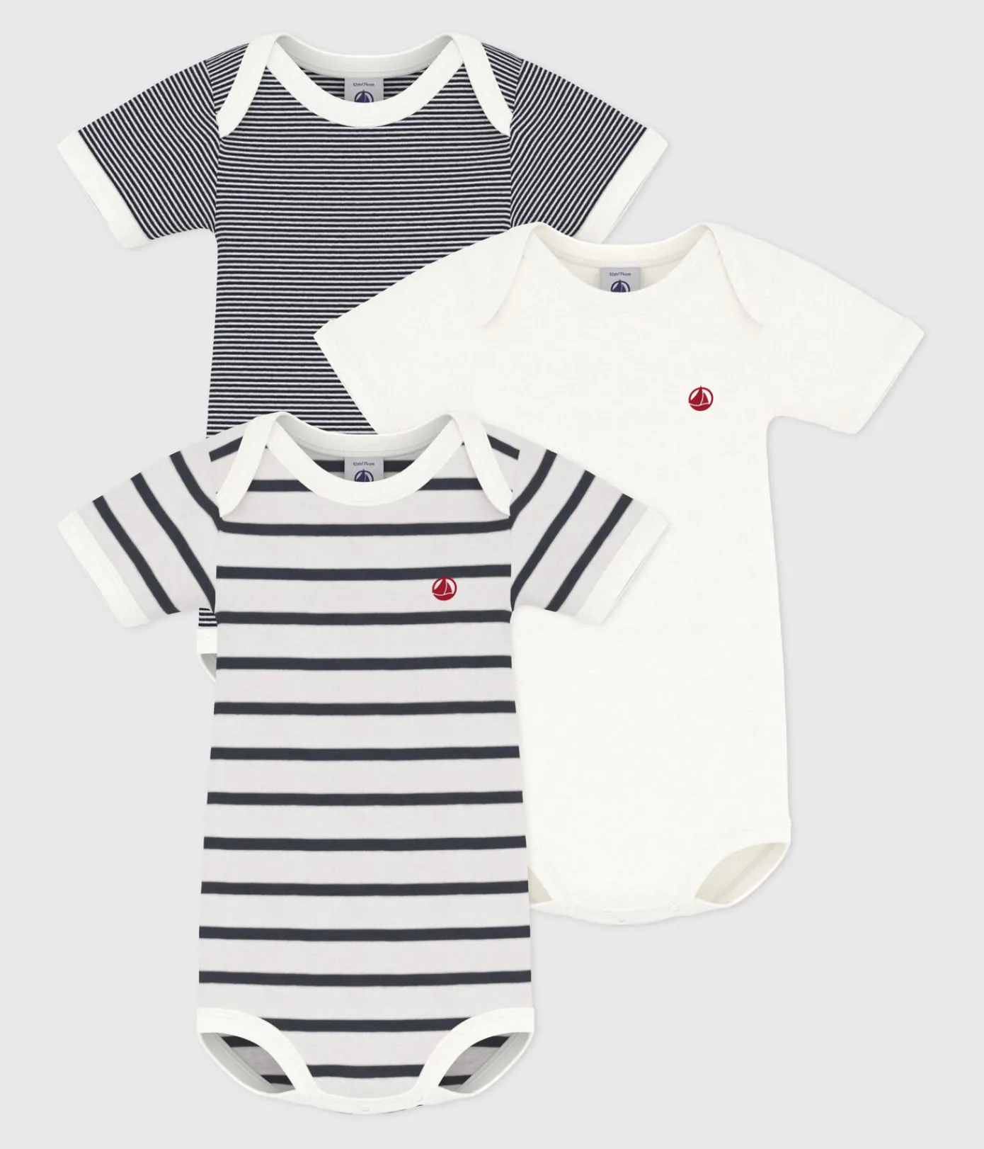Petit Bateau Bodys*3er-Set kurzärmelige Baby-Bodys variante 1