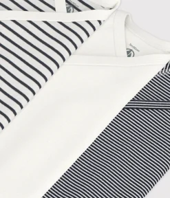Petit Bateau Bodys|Newborn*3ER-SET KURZÄRMELIGE BABY-WICKELBODYS AUS BAUMWOLLE MIT STREIFEN variante 1