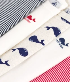 Petit Bateau Bodys*5er-Set kurzärmelige Bodys aus Baumwolle mit Wal-Motiven variante 1