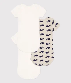 Petit Bateau Bodys*3er-Set kurzärmelige Bodys aus Baumwolle mit Wal-Motiven variante 1