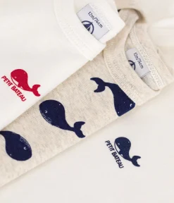 Petit Bateau Bodys*3er-Set kurzärmelige Bodys aus Baumwolle mit Wal-Motiven variante 1