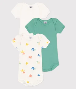 Petit Bateau Bodys*3er-Set kurzärmelige Bodys aus bedruckter Baumwolle für Babys variante 1