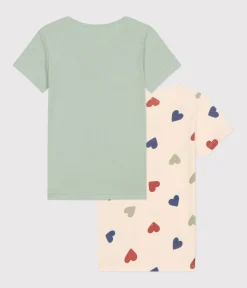 Petit Bateau Unterhemden, Tanktops|T-Shirts, Tops, Oberteile*2er-Set kurzärmelige Kinder-T-Shirts aus Baumwolle mit Herzmotiv variante 1