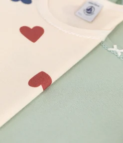 Petit Bateau Unterhemden, Tanktops|T-Shirts, Tops, Oberteile*2er-Set kurzärmelige Kinder-T-Shirts aus Baumwolle mit Herzmotiv variante 1